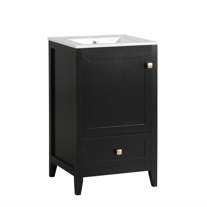 Meuble-lavabo pour salle de bain avec lavabo, armoire de salle de bain avec porte à fermeture douce et tiroir, meuble-lavabo pour la maison