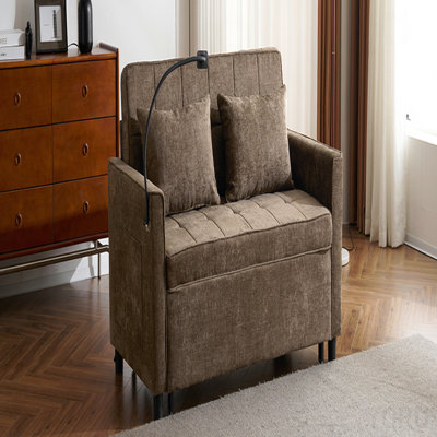 56.9" Loveseat Sofa Pull-Out Sofa Bed Sleeper Sofa With A Reversible Backrest Cushion, Side Pockets, Two Usb Ports And A Phone Holder For Living Room,