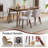 Upholstered Dining Chair with Wood Legs, Wing Backrest, Wooden Kitchen Chair with Thick Cushions-1954739558
