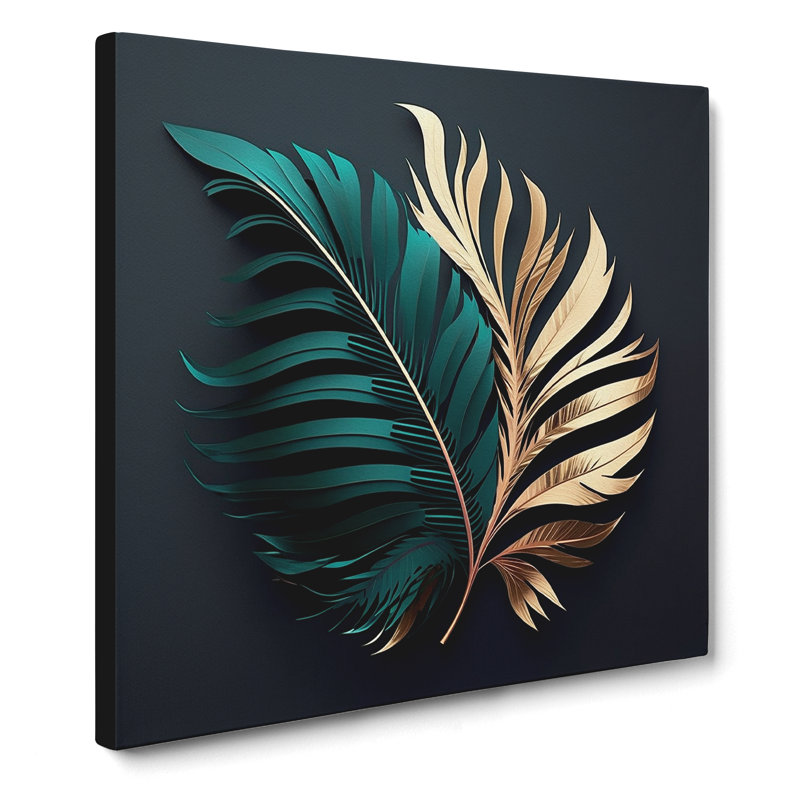 Palm Leaf - Wrapped Canvas, 50cm H x 50cm W x 3cm D