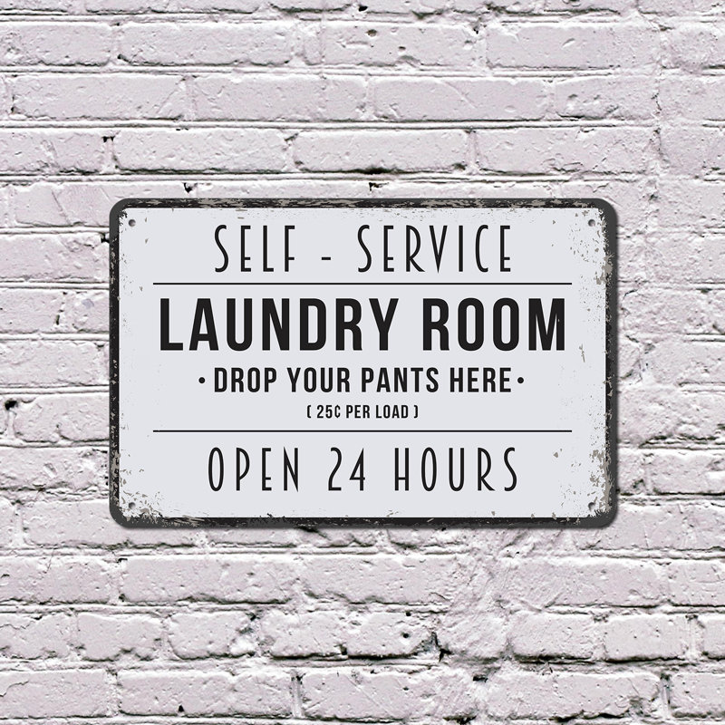Enseigne en plastique 13 po x 20 po Laundry Room