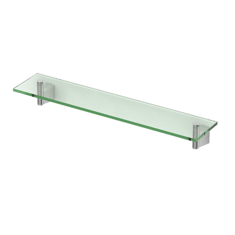 Étagère murale rectangulaire en verre trempé Bleu | Tablette flottante, Chrome