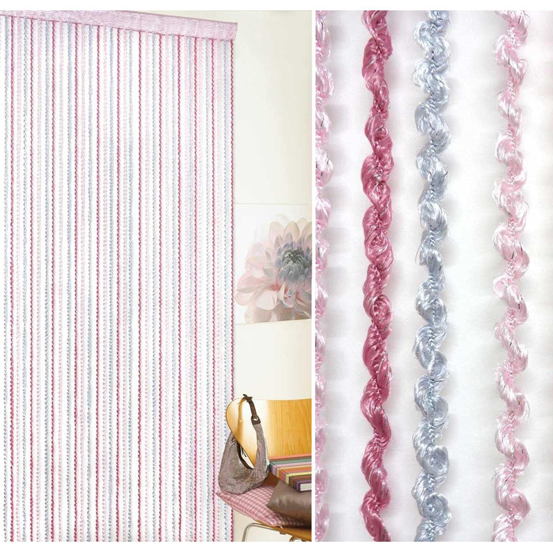 Tarrance Velvet Semi Sheer Curtains, Grey/Pink