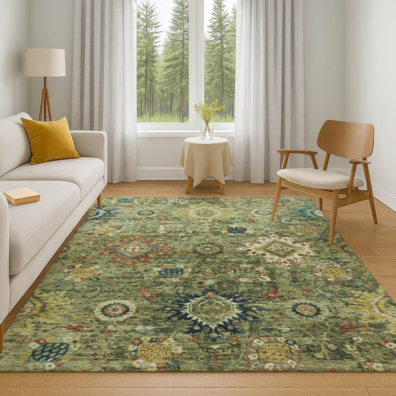 Premium Machine Washable Alaina AMF1927 Global Rug, Rectangle 2'6" x 3'10"