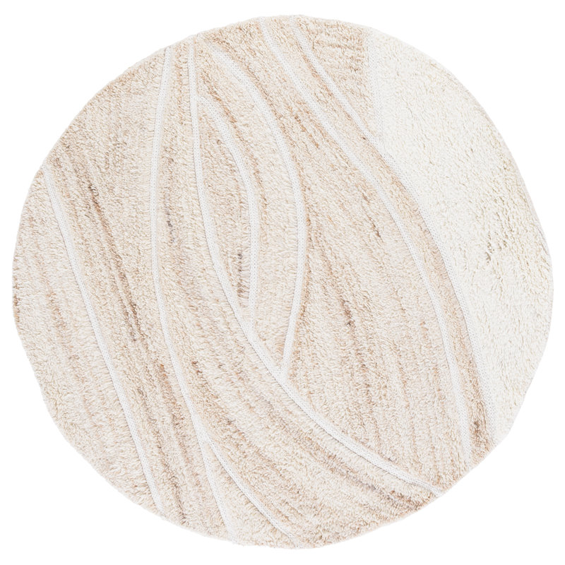 Casablanca Hand Tufted Wool;Cotton Abstract Rug, Round 6'