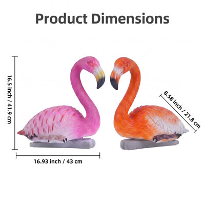 Flamant rose en plastique flottant, orange et rose