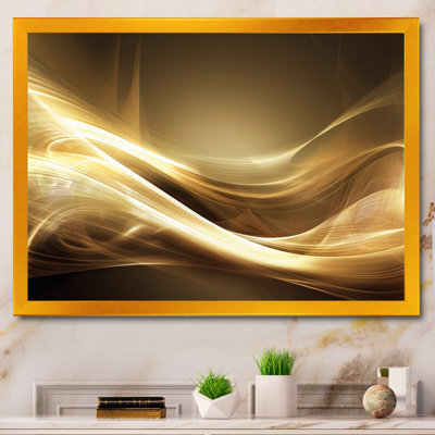 Canapé doré élégant et moderne III - art moderne abstrait de grandes vagues