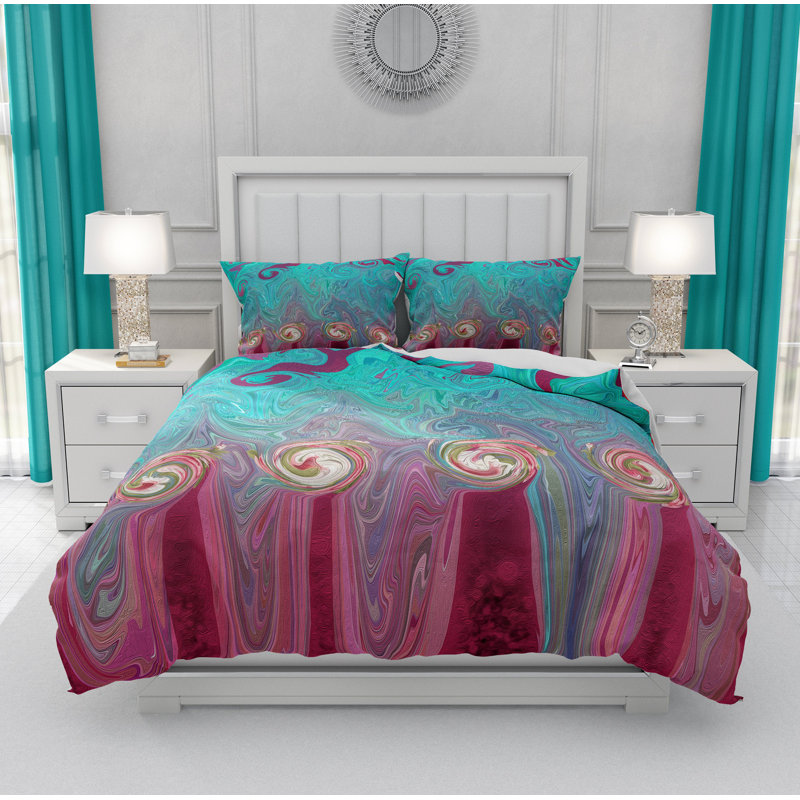 Polyester Abstract Duvet Cover, Twin Duvet Cover + 2 Shams