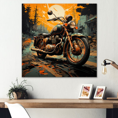 «Orange Orange Black Moto Road Rhythms III», reproduction sur toile