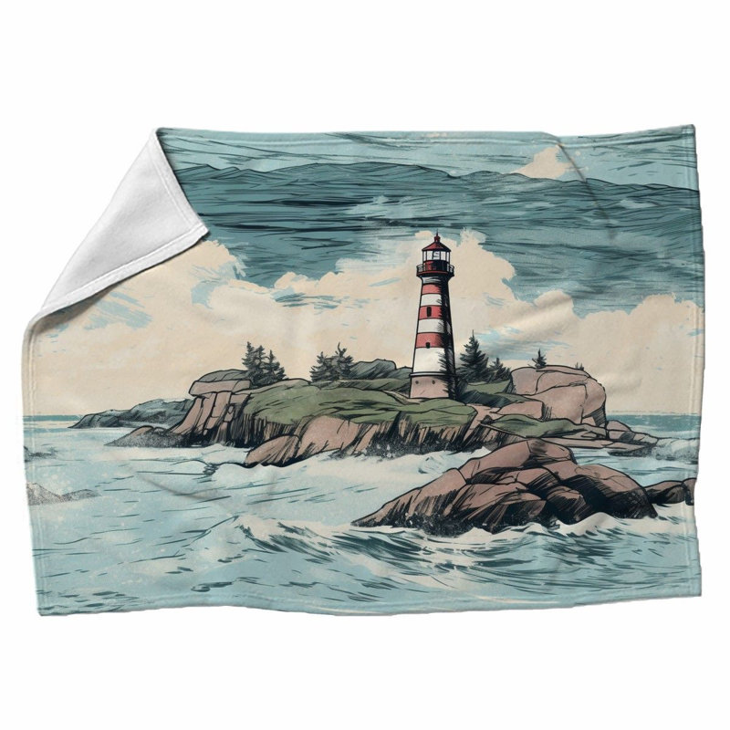 Machine Printed Throw Blanket, 68" W x 80" L