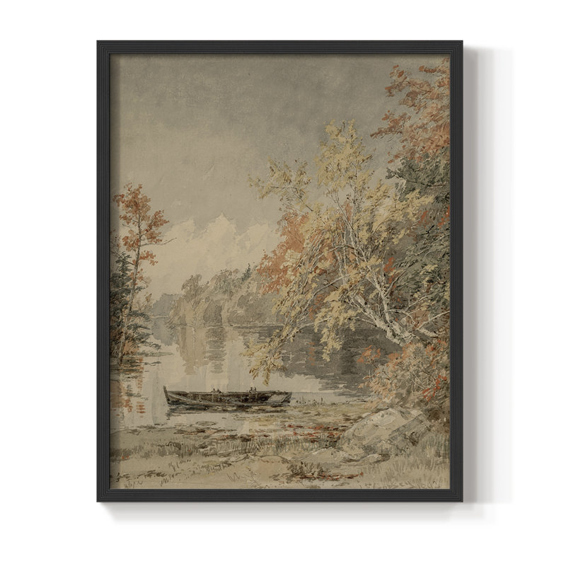 «Vintage Landscape CLXVI», reproduction encadrée - bois massif, Noir, noir, noir, noir, H 30 po x l 24 po