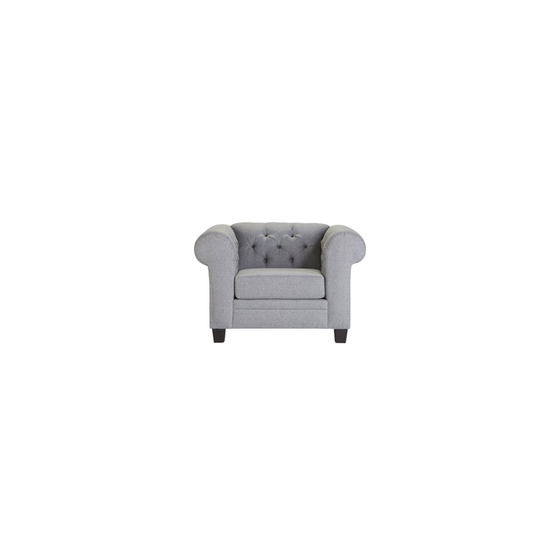 Fauteuil Chesterfield en polyester touffeté