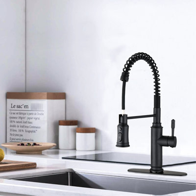 Matte Black Stainless Steel Touch Kitchen Faucet With Pull Down Spray, 360-Degree Rotatable Nozzle For Complete Sink Cleaning Work, Corrosion And Rust- Quality, Convenient Water Temperature Flow
