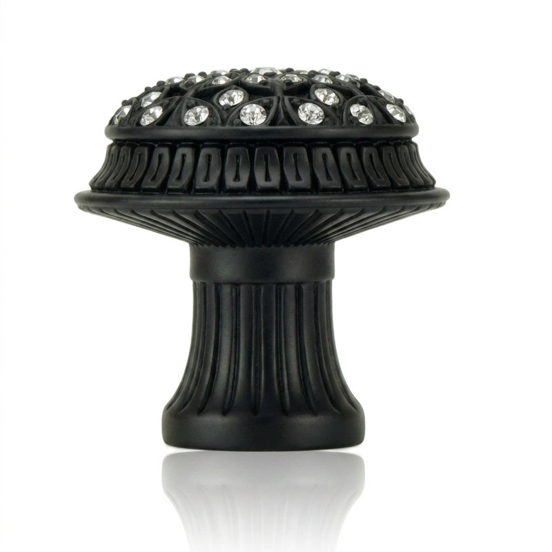HAMPTON KNOB; CLEAR CRYSTAL, MATTE BLACK