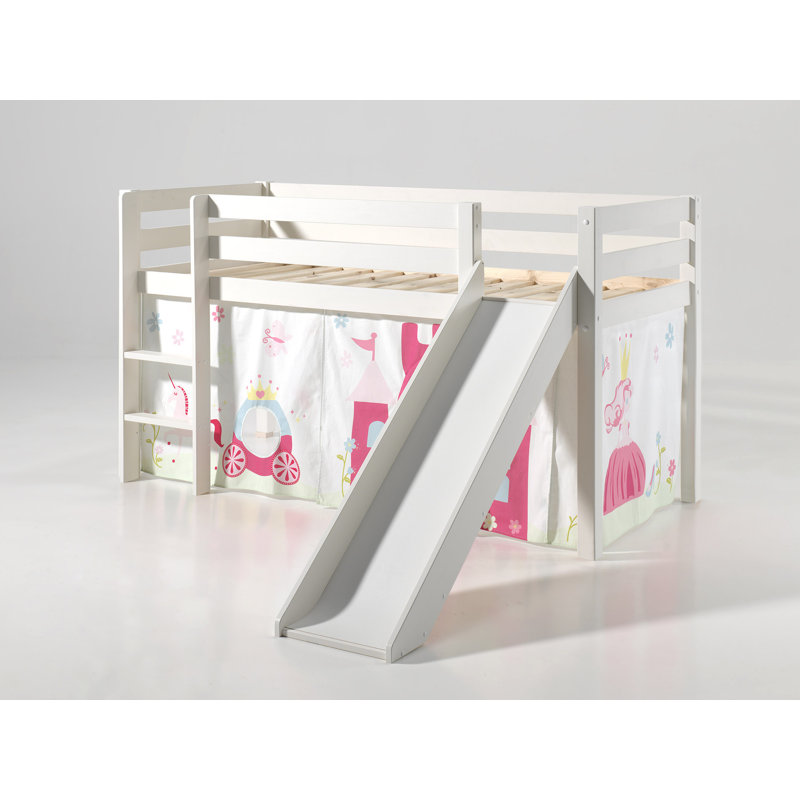 Pino European Single Mid Sleeper Bed, White, Premium, 210 x 218 cm