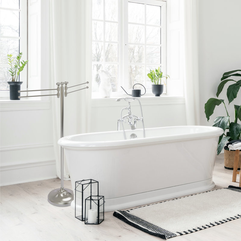 Porte-serviettes sur pied plancher Gober, Nickel satiné