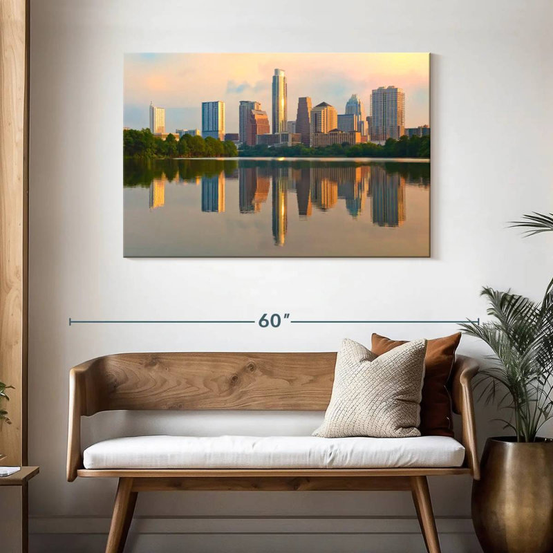 Austin Skyline Reflection, 30" H x 45" W