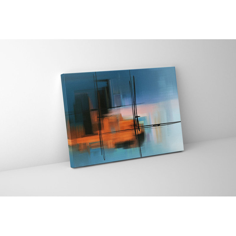Teintes de bleu abstrait sur toile
