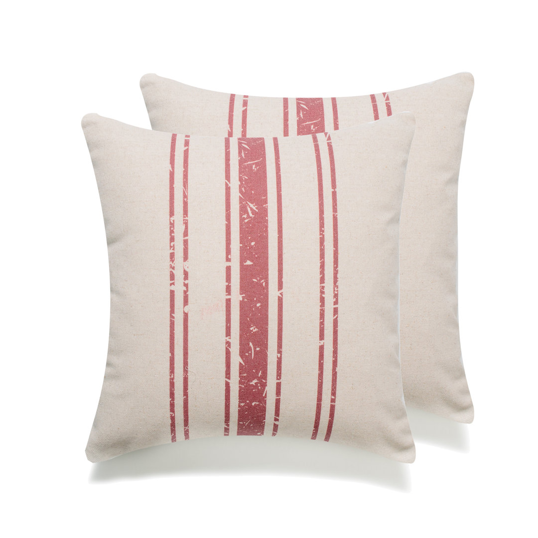 Old French Stripe Square Pillow Cover (Set of 2) Peterborough Home 
