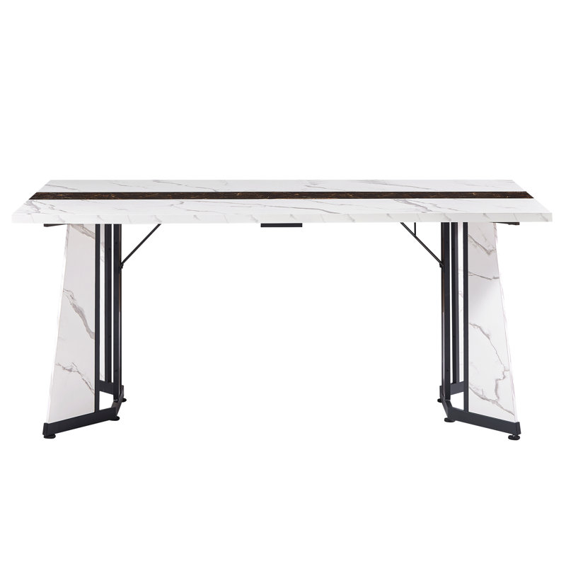 70.9"Rectangular Large Dining Table, Waterproof Large Desk For 8 People, Deluxe Family Dining Table With Adjustable Legs For Kitchen,Living Room,Office