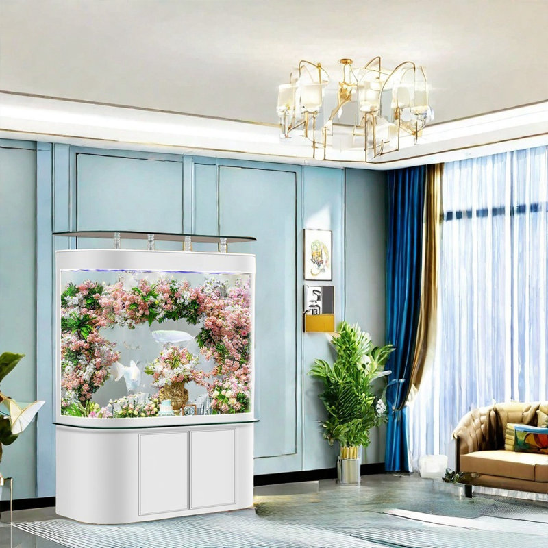Aquarium Minimalist, Blanc, H 66,1 po x l 47,2 po x P 19,6 po