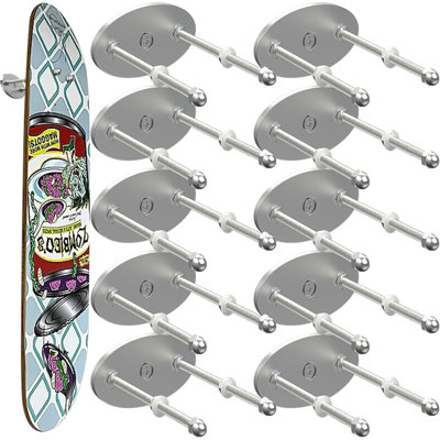 10 Pcs Aluminum Skateboard Wall Mount - Skateboard Hangers For Horizontal And Vertical Display Of Skateboards, Skateboard Display Racks Stand, Skateboard Storage Hanger, Sturdy And Easy