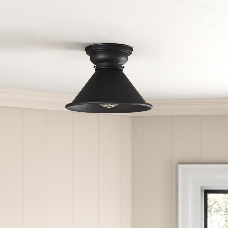 Plafonnier encastré 1 lumière 10 po Chesterhill, Ampoule non incluse, Noir mat