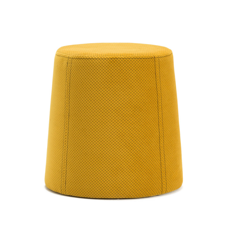 Repose-pieds de 13,8 po Frederika, 100 % polyester jaune