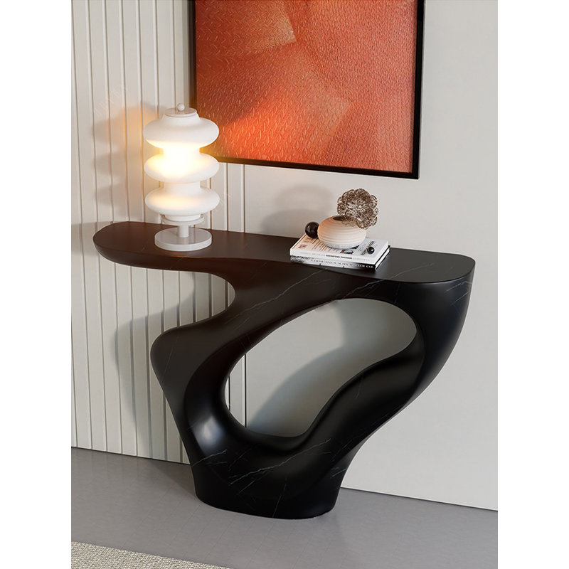 Canapé décoratif contemporain à motif de pierres creuses irrégulières pour l'entrée de la maison, Black, Black, Black