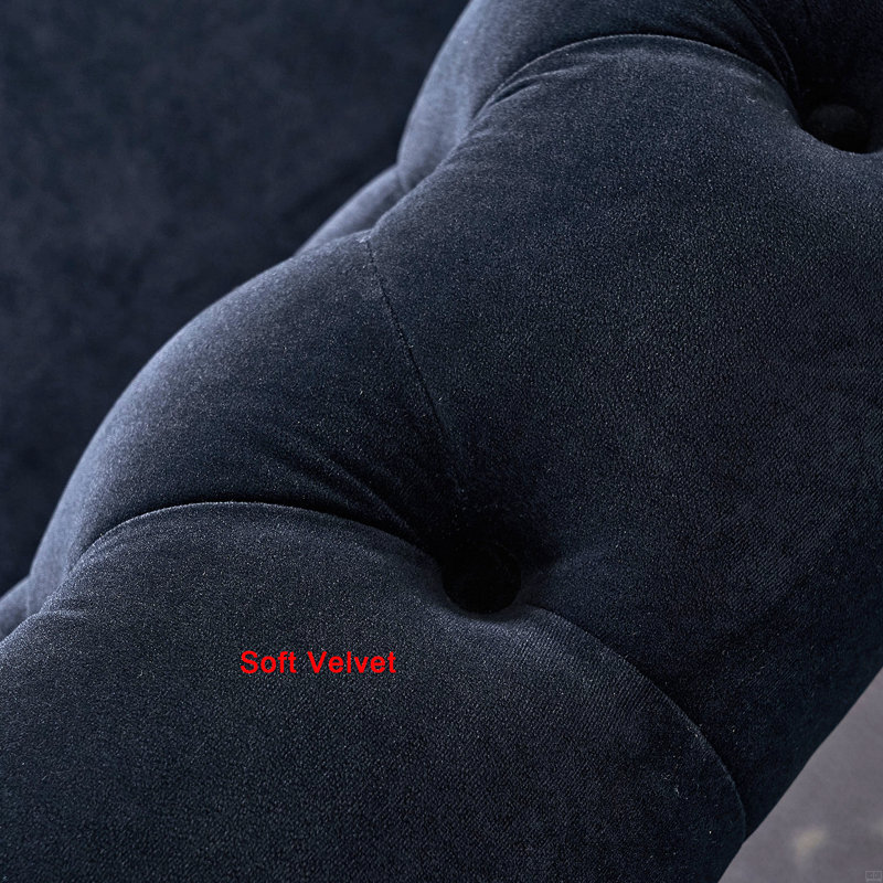 Canapé Chesterfield en velours 84,65 po, Noir