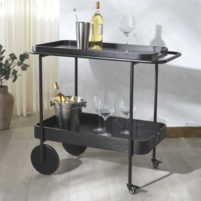 Maner Wood 2 Shelf Bar Cart by 17 Stories