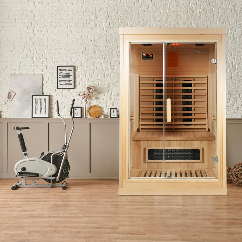Harmony 2-Person Indoor Infarred Sauna with Six Heaters Chromatherapy and Bluetooth Speakers