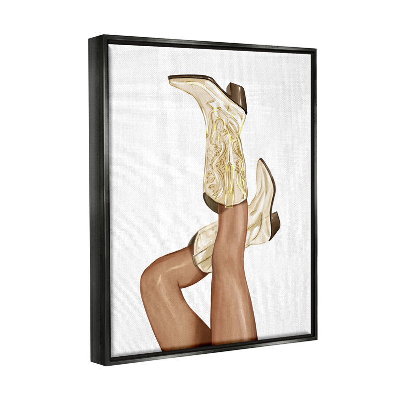 «Country Cowgirl», mode par Ziwei Li - impression, Cadre flottant noir de jais, H 21 po x l 17 po x P 1,7 po
