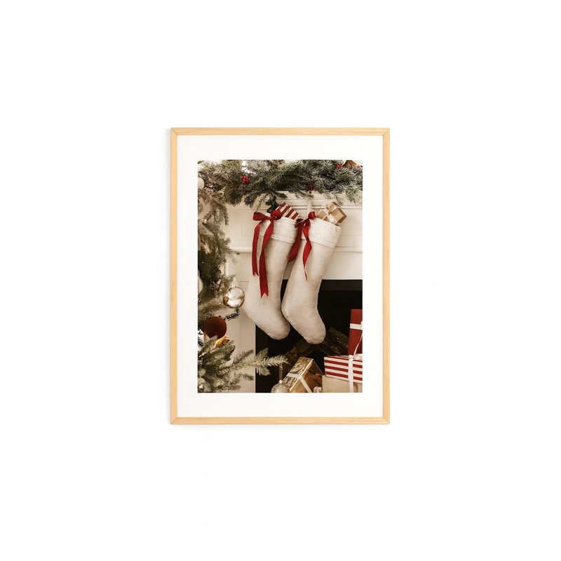 «Festive Christmas», peinture encadrée décorative de 13,0 po x 19,0 po | Cadre 100% bois massif (épaisseur: 0,8 pouce), œuvre d'art 100% MDF | Impression numérique pour des couleurs vives, décoration murale parfaite pour la maison et le bureau