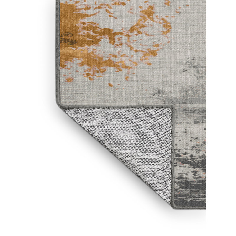 Machine Washable Watercolor Gray Area Rug, Runner 2' x 4'