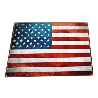 Drapeau des États-Unis sur impression métallique
