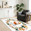 Tapis orange lavable à la guirlande avec feuilles d'automne et feuilles d'érable grises-129431194