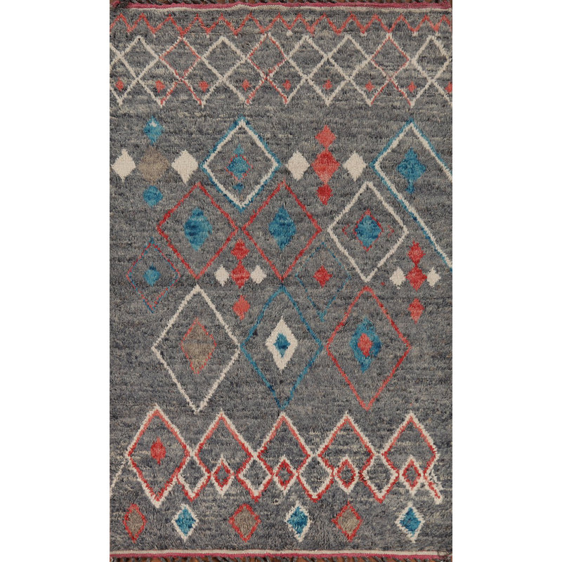 Tapis marocain fait à la main gris 5 x 10
