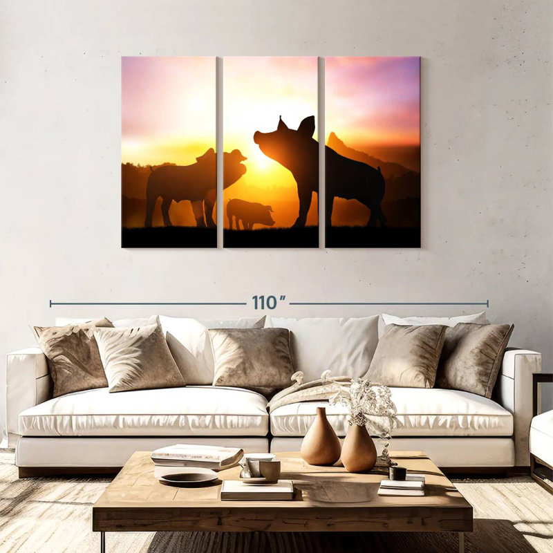 Brampt Pig Silhouettes, 48" H x 74" W