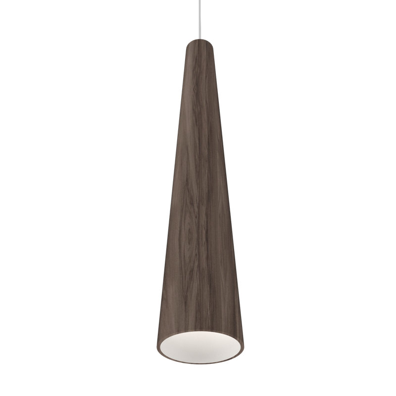 Cônico 1 - Light Pendant, American Walnut, American Walnut, 19.5" H x 4.29" W x 4.29" D