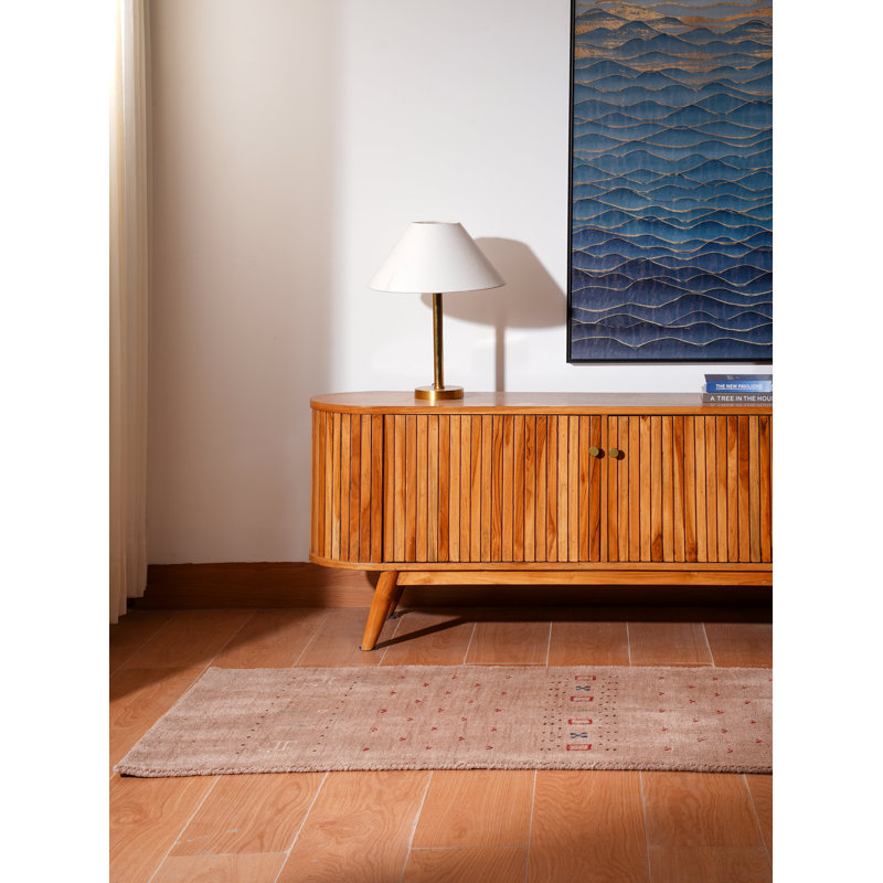 Manns Hand Knotted Loom Wool Eco-Friendly Area Rugs - Runner, Light Brown Colour, Contemporary Modern Design, High Pile Thick Handmade Anti Skid Area Rugs for Living Room, Bed Room