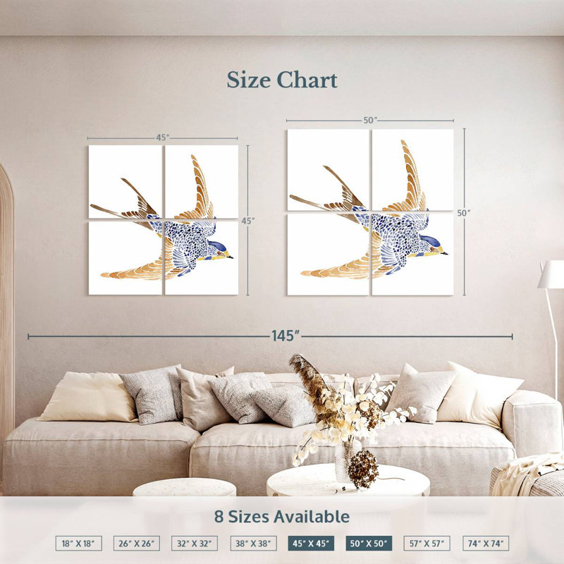 Brampt Jeweled Barn Swallow I, 45'' H x 45'' W