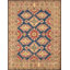 Tapis bleu / beige en laine noué à la main de conception unique 6 pi 2 po x 7 pi 10 po Gabbi