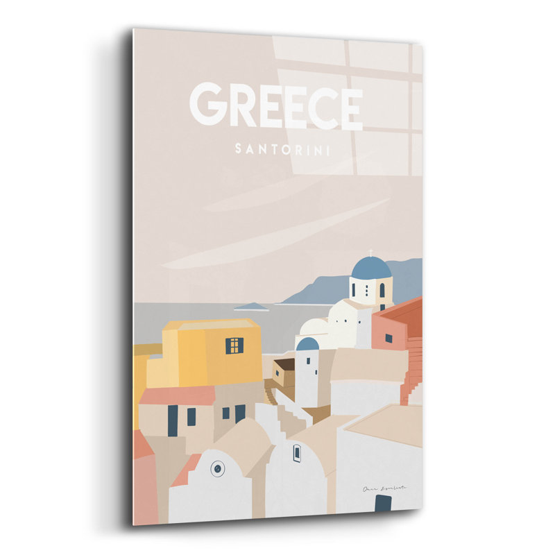  «Grèce» par Omar Escalante, art mural en verre acrylique, 12 po x 16 po, H 24 po x l 16 po x P 0,2 po