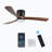 Kamri 42 inch Black Wood Ceiling Fans with Lights and Remote, Modern Flush Mount Low Profile Ceiling Fan with Light, 6 Speed, Reversible DC Motor, for Bedroom/Outdoor/Farmhouse/Patios-214862005-214861994