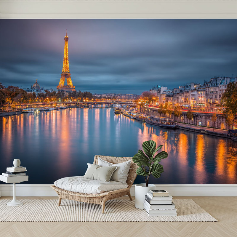 Papier peint adhésif moderne pour la chambre à coucher Tour Eiffel Paris 96 "x 69" Peel and Stick, L 1152 po x l 69 po