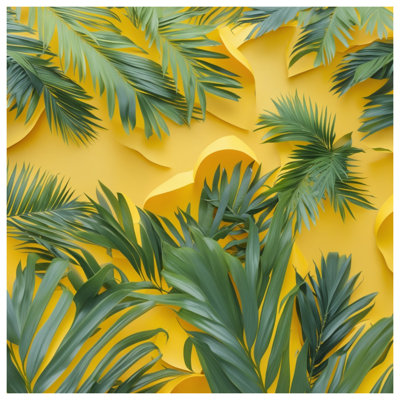 Green Palm Leaves Double Sided Throw Pillows