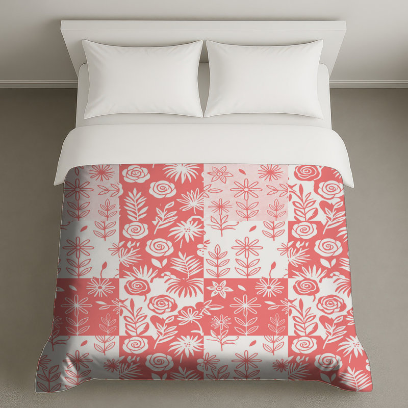 Housses de couette à motif floral patchwork, Lit simple