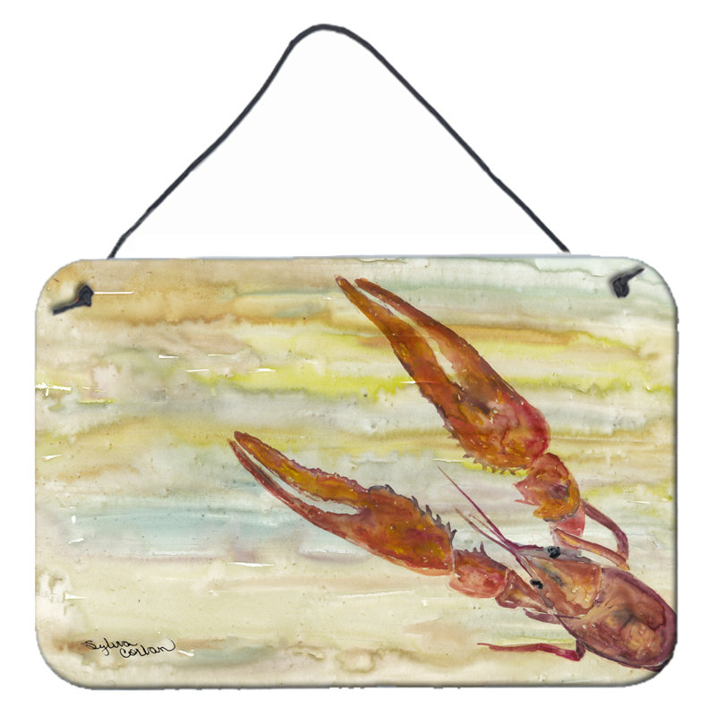 Coastal Landscape & Nature Wall Decor on Metal, Yellow, Crawfish Sky 