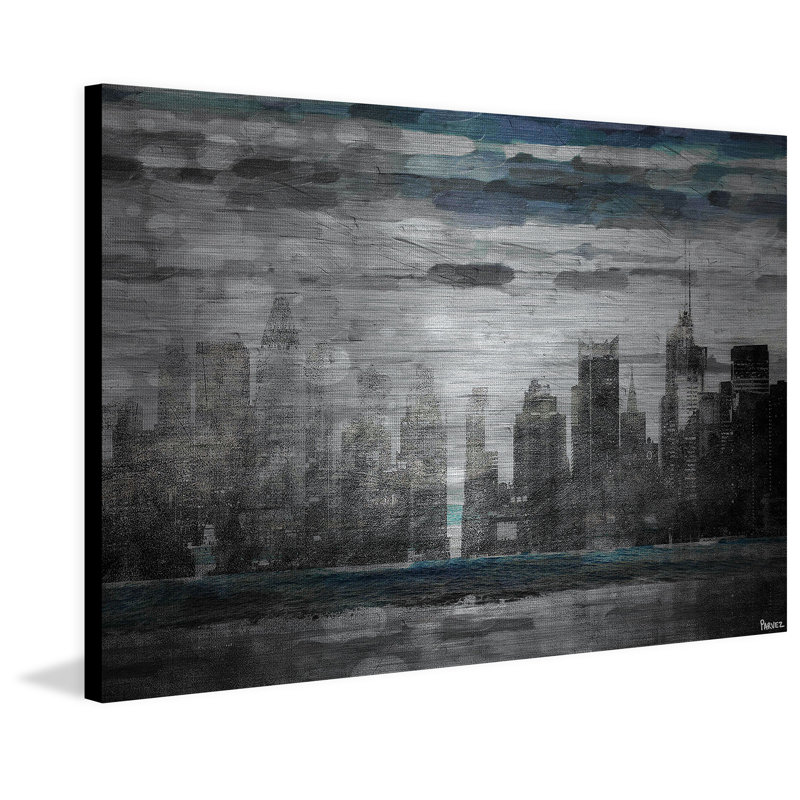 Coucher de soleil à New York par Parvez Taj - impression sans cadre sur métal, H 40 po x l 60 po x P 1,5 po